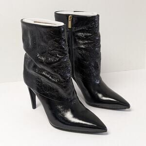 Vince Camuto Blaira Ankle Boots, Black Crinkled Leather, Women's 7